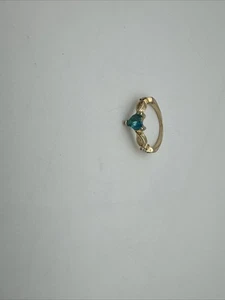 Cuteshop 14kt Gold Sea Blue Topaz Love Heart Wedding Gemstone Ring Size 6 - Picture 1 of 7
