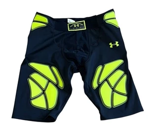 Under Armour Medium Black and Lime Green Football Girdle Padded Shorts - Picture 1 of 4