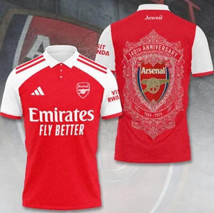 1Arsenal Fc 140th Anniversary 2026 3D All Over Printed Polo Shirt - Bild 1 von 2