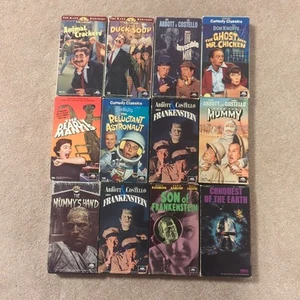 12 Classic Monster, Horror, Sci-fi, Comedy VHS Movies. Frankenstein, Mummy, Duck - Foto 1 di 7