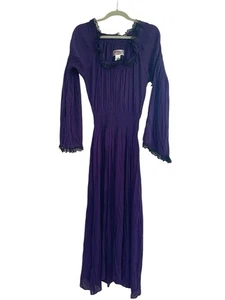 NWT Romantic Gothic Dress Purple Bell Sleeve Witchy Whimsigoth Ren Fair Lace NEW - Picture 1 of 16