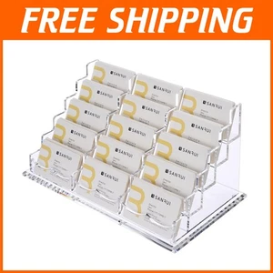 Horizontal 15 Slot Acrylic Business Card Holder - Perfect for Offices and Events - Picture 1 of 10
