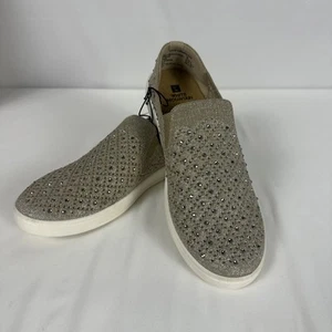 White Mountain Bling Sneaker Taupe Women's 8 Tan Beige Slip On - Picture 1 of 5
