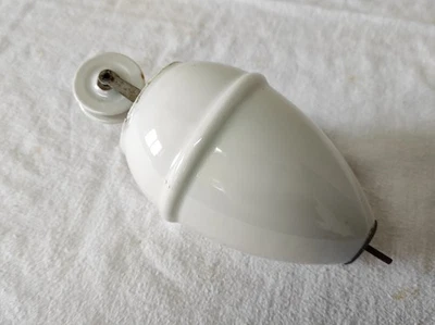 Ancien Contre Poids Monte et Baisse en Porcelaine pour Suspension Lampe Vintage - Photo 1/4