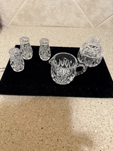 Gorham Crystal Althea Creamer and Sugar Set With 3 Salt and Pepper Shakers - Picture 1 of 13