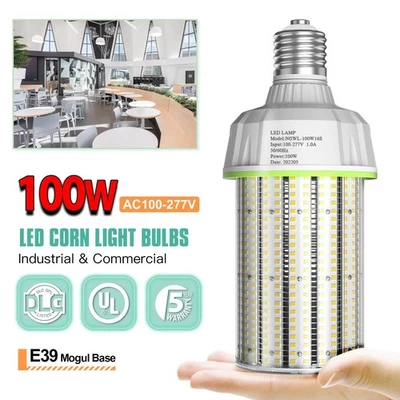 100W LED Corn Light Bulbs, 15000Lumen E39 Mogul Base 5000K Daylight  AC110-277V - Image 1 of 4
