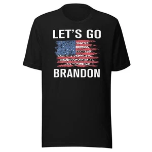 Camiseta Let's Go Brandon Desteñida Let's Go Brandon Bandera Americana Manga Corta Crewnec - Imagen 1 de 12