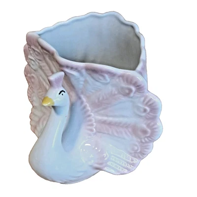 Porzellan-Vase / Pflanzentopf-,Übertopf, Figuren-Porzellan " PFAU " - Bild 1 von 4