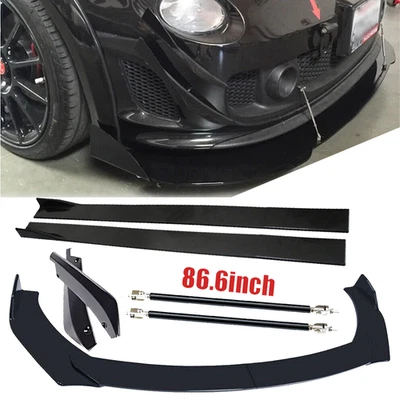 Front Rear Bumper Lip Splitter Spoiler Side Skirt For Fiat 500 - Imagem 1 de 4