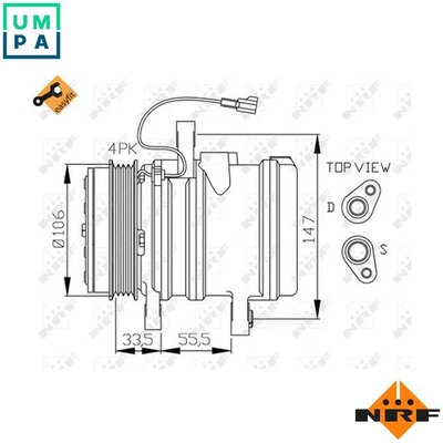 COMPRESSOR AIR CONDITIONING 32436 FOR DAEWOO MATIZ/Hatchback/Van F8CV 0.8L - Image 1 of 4