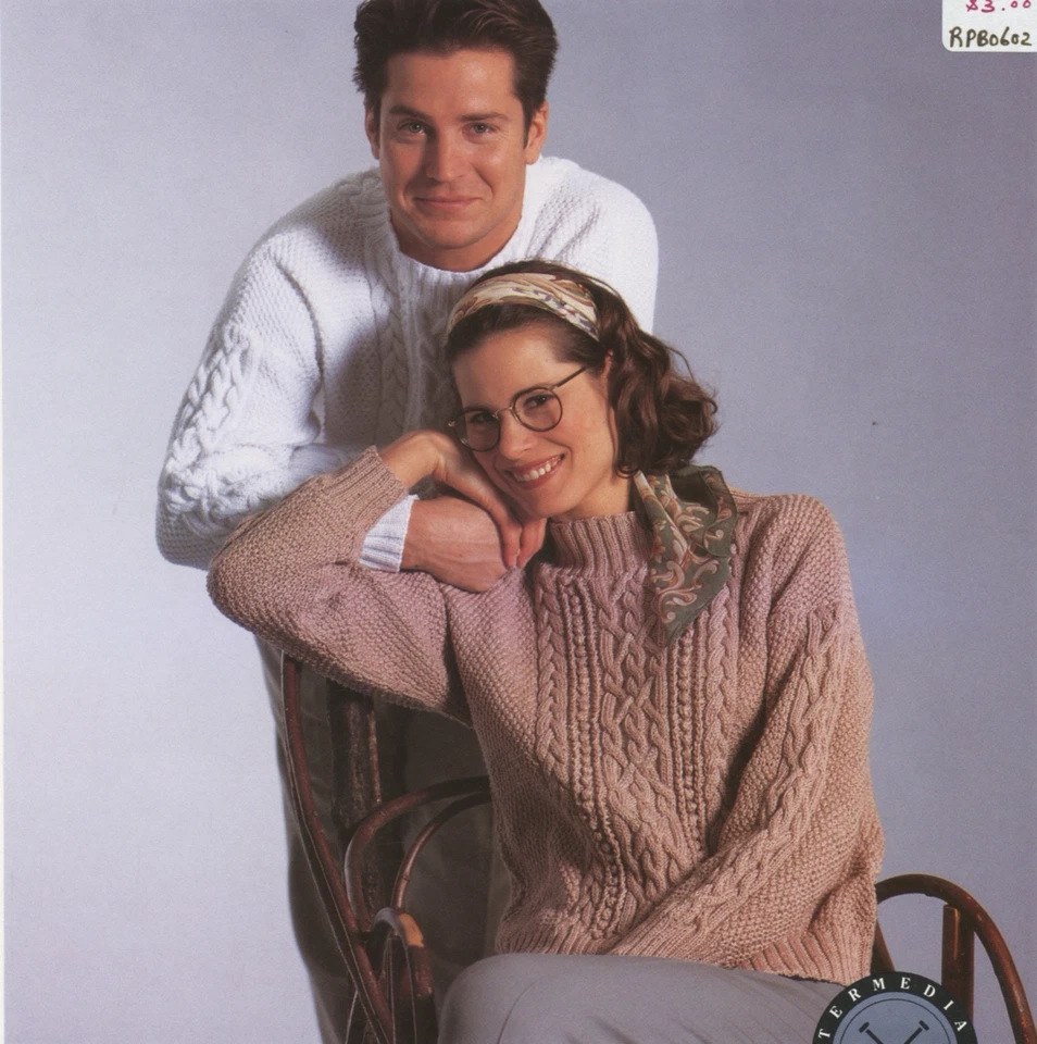 Pullover clásico Reynolds Saucy Sport tejido patrón 602 para hombre y mujer 36"-51" Foto 1 de 3