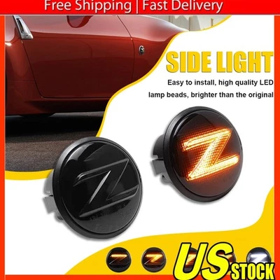 For 2003-2009 Nissan 350z Z33 370Z Z34 09-20 LED Side Marker Turn Signal Light V - Image 1 of 4