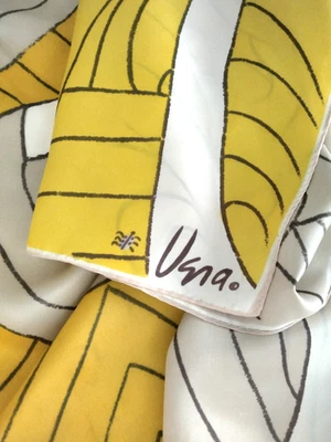 Bufanda Vera Neumann Vintage Dama Insecto Logo Amarillo Dorado Taupe 26.5" Cuadrada Foto 1 de 4