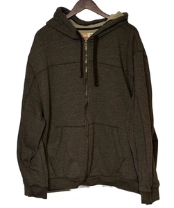 Ruff Hewn Men’s 3X Sherpa Lined Zip Hoodie Brown Full Zip Sweatshirt Jacket - Picture 1 of 4