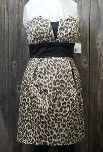 Teeze Me Sexy Mini Party Club Dress Modern Leopard USA Made Sz 7 - Picture 1 of 11