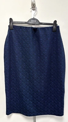 NEW! Marisota UK16-18 black/blue diamond pattern stretch pull on straight skirt - Image 1 of 4
