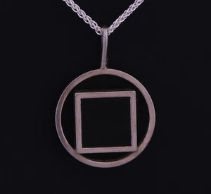 Colgante danés de plata esterlina hecho por Arne Johansen conjunto con ónix negro - Imagen 1 de 3