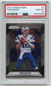 Tom Brady 2016 Panini Prizm #2 PSA 10 GEMME NUOVO DI ZECCA - Foto 1 di 2