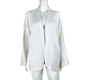 Chaqueta Topper ESKANDAR Lino Talla 1 Neiman Marcus Lagenlook Talla Grande Blanca - Imagen 1 de 10
