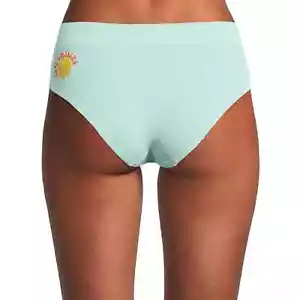 No Boundaries Women's Seamless Hipster Panties Size X-SMALL Aqua Cloud Flower - Picture 1 of 2
