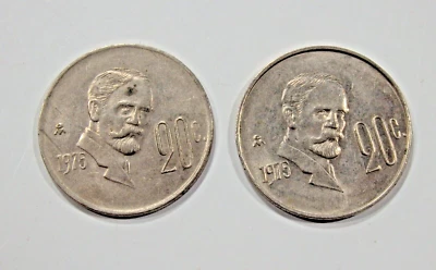 MÉXICO Dos Monedas de 20 Centavos 1975 Francisco Madero ¡¡¡¡ENVÍO GRATUITO!!!!! Foto 1 de 2