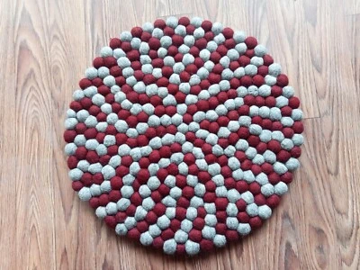 Fieltro de lana redondo de 40 cm, alfombra de pelota, fieltro de habitación, alfombra de pelota, fieltro de habitación, fieltro de alfombra Foto 1 de 4