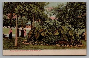 Robison Park Flower Bed Fort Wayne Indiana Amusement Park Unposted Postcard - Picture 1 of 2