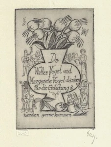 ERNST HEIGENMOSER: Danksagung Dr. Walter und Margarete Vogel - Bild 1 von 2