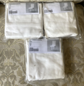 IKEA Henriksdal Chair Covers x 3 NEW in GOBO white 400.309.29 Slipcover Set of 3