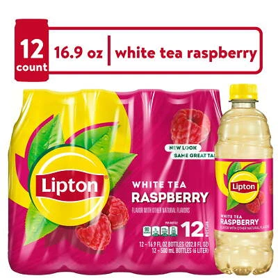 Té helado blanco frambuesa Lipton, 16,9 fl. OZ., 12 unidades Foto 1 de 4