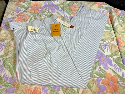 Pantalones Seersucker Vintage JH Collectibles Petites Azul Blanco - Talla 6 - Nuevo con etiquetas Foto 1 de 2