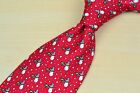 Vineyard Vines Red Frosty The Snowman Snowball 100% Silk Tie EUC Made in USA