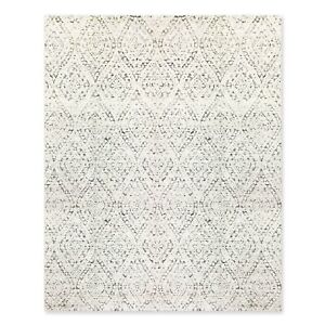 8' x 10' Hand Knotted 100% Bamboo Silk Area Rug Transitional 8x10 Ivory Gray