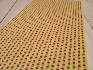 Vintage Miniature Country Kitchen Apple Print Fabric Dollhouse Small Print 6 x 9 - Picture 1 of 2