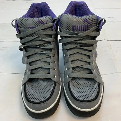 Zapatos de baloncesto Puma 349472 01 Hooper Mid perforados grises morados para hombre talla 7 * Foto 1 de 4