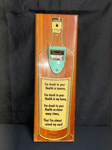 Vintage Bottle Opener Novelty Wood Wall Mount Drinking Poem Man Cave Minnesota - Picture 1 of 7