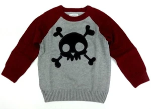 Strickpullover 128/134 Totenkopf grau Winter USA Pullover neu Skelett warm Junge - Bild 1 von 1