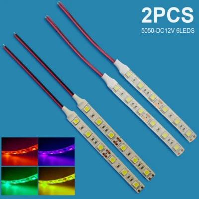 2PCS 12V 5050 6LEDs LED Flexible strip light 10cm For Car Caravan Kitchen - Image 1 of 4