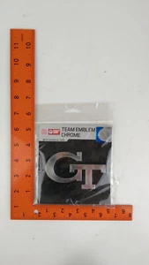 Injection Molded Plastic Emblem w/ Chrome Finish NCAA Georgia Tech Yellow Jacket - Picture 1 of 5