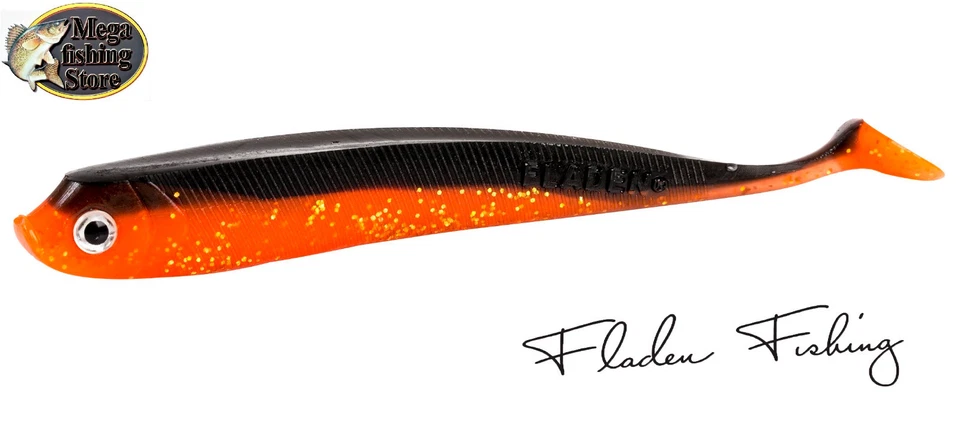 Fladen Shad Gummifisch Orange-Black 13cm/13g Hecht Zander Barsch Dorsch - Bild 1 von 1