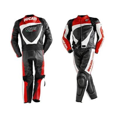 Ducati Combinaisons de moto Rue Courses Armure CE Protecteur Hommes Cuir Motard - Photo 1/4