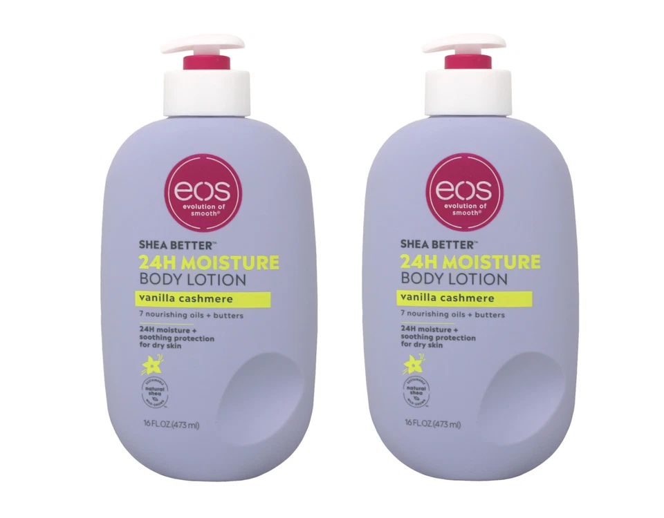 EOS Evolution of Smooth 24H Moisture Body Lotion Vanilla Cashmere 16oz 2pack