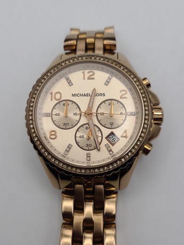 OROLOGIO CRONOGRAFO MICHAEL KORS TONO ORO ROSA MK5425 batteria nuova funzionante