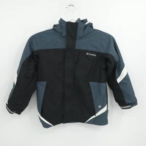 Columbia Bugaboo Jacket Boys 8 Blue Black Fleece Interchange Hooded Winter Warm - Picture 1 of 12
