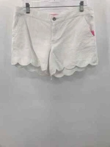 Pre-Owned Lilly Pulitzer White Size 10 Cotton Scalloped Basic Shorts - Picture 1 of 3