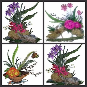 Parche decorativo de hierro bordado de la colección Ikebana - Imagen 1 de 4
