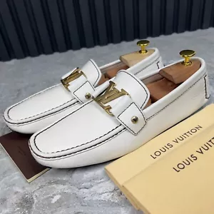 Mocassini Louis Vuitton Monte Carlo in pelle bianca 8 LV o 9 USA o 42 EUR - Foto 1 di 12