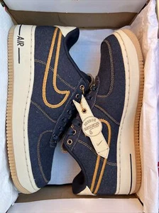 Vintage 2011 Nike Air Force 1 Low Premium Denim!!UK8!!BNIB!!!Super Rare!!!! - Picture 1 of 8