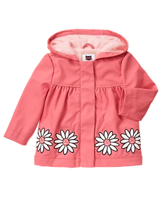 NWT Gymboree KITTY IN PINK 4T Daisy FLEECE lined RAINCOAT Flower $44 Rain Coral - Picture 1 of 2