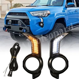 For Toyota 4Runner 2013 2014-2021 LED Front Fog DRL Lamps&Turn Signal Lights Kit - Picture 1 of 12
